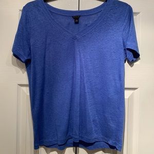 Ann Taylor cobalt linen t-shirt